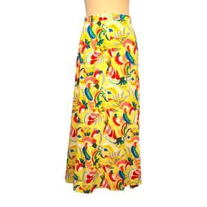 PHILOSOPHY 100% Viscose Tropical Parrot Maxi Skirt  M